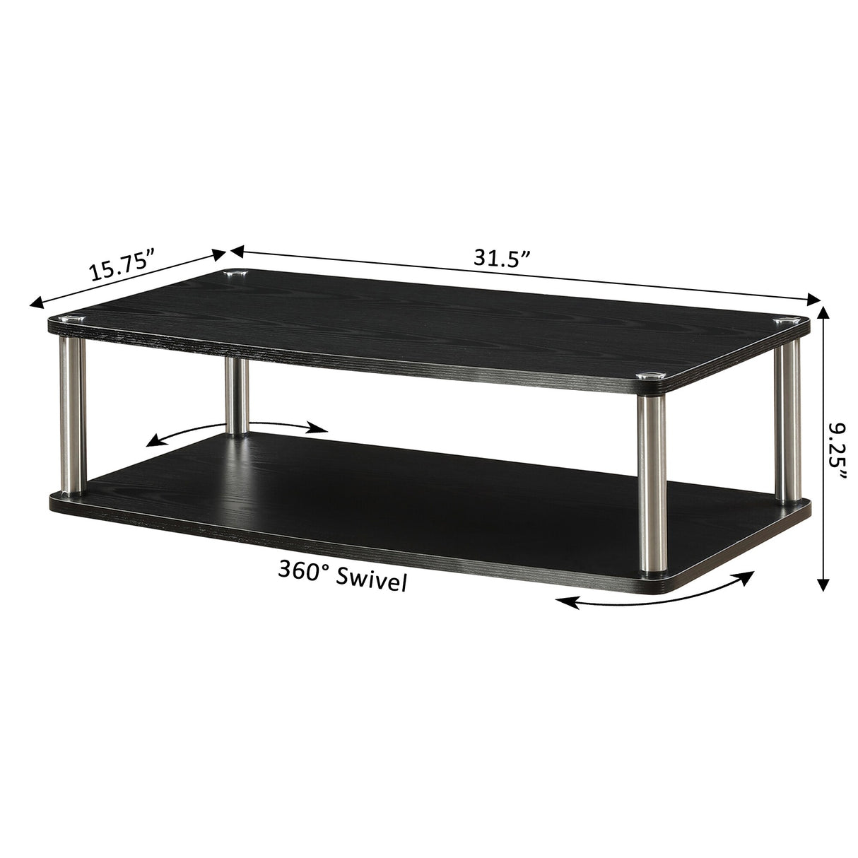 Convenience Concepts Designs2Go XL Double Tier Swivel Riser for TVs up to 37 Inches