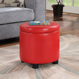 Convenience Concepts Designs4Comfort Round Accent Storage Ottoman with Reversible Tray Lid