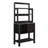 Convenience Concepts Newport 2 Drawer Serving Bar with Wine Rack and Shelves