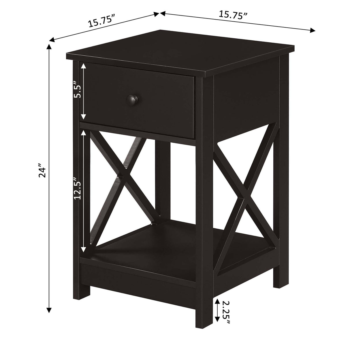 Convenience Concepts Oxford 1 Drawer End Table with Shelf