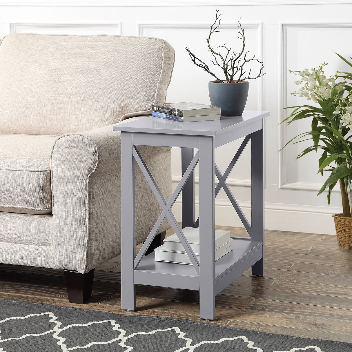 Convenience Concepts Oxford Chairside End Table with Shelf