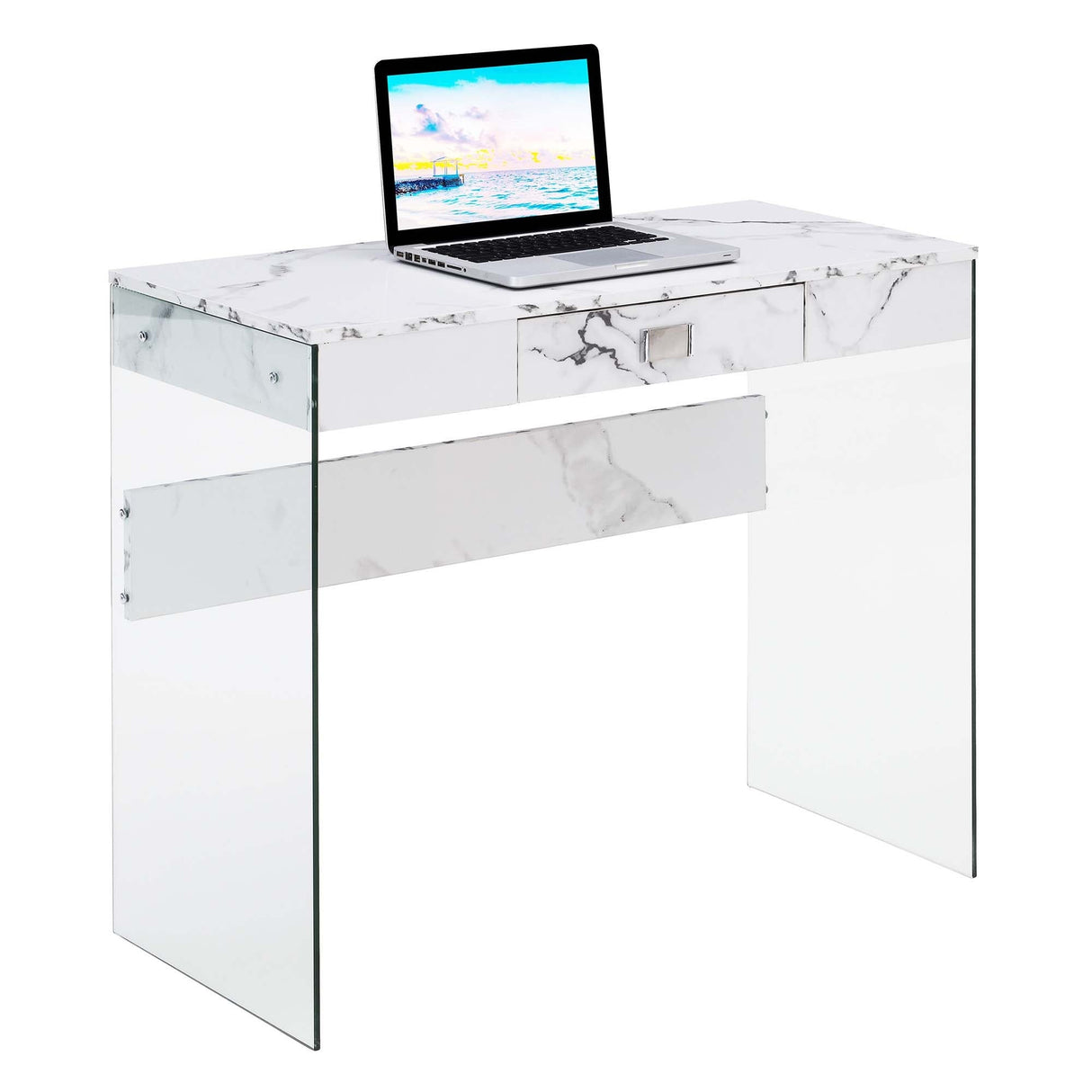 Convenience Concepts SoHo 1 Drawer Glass 36" Desk