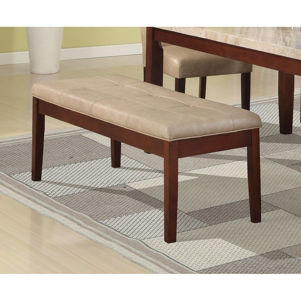 Conventional Britney Bench, Cream & Walnut Brown