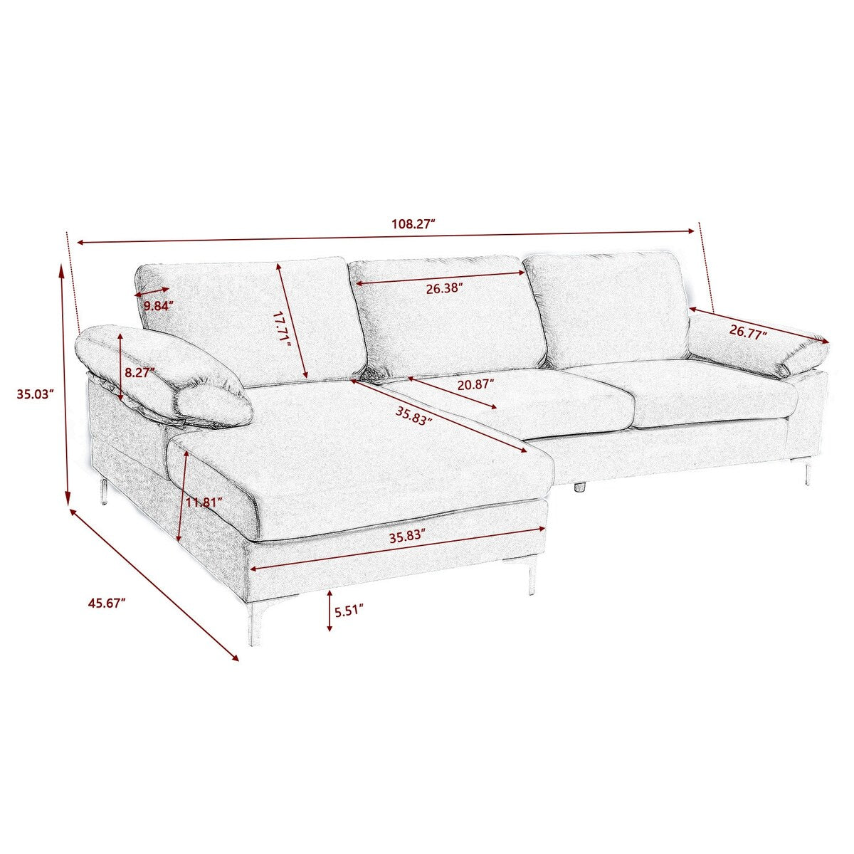 Convertible Combination sofa L-shaped Sofa