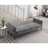 Convertible Folding Futon Sofa Bed Velvet Comfortable Upholstered Loveseat