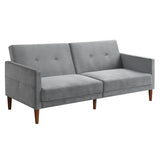 Convertible Folding Futon Sofa Bed Velvet Comfortable Upholstered Loveseat