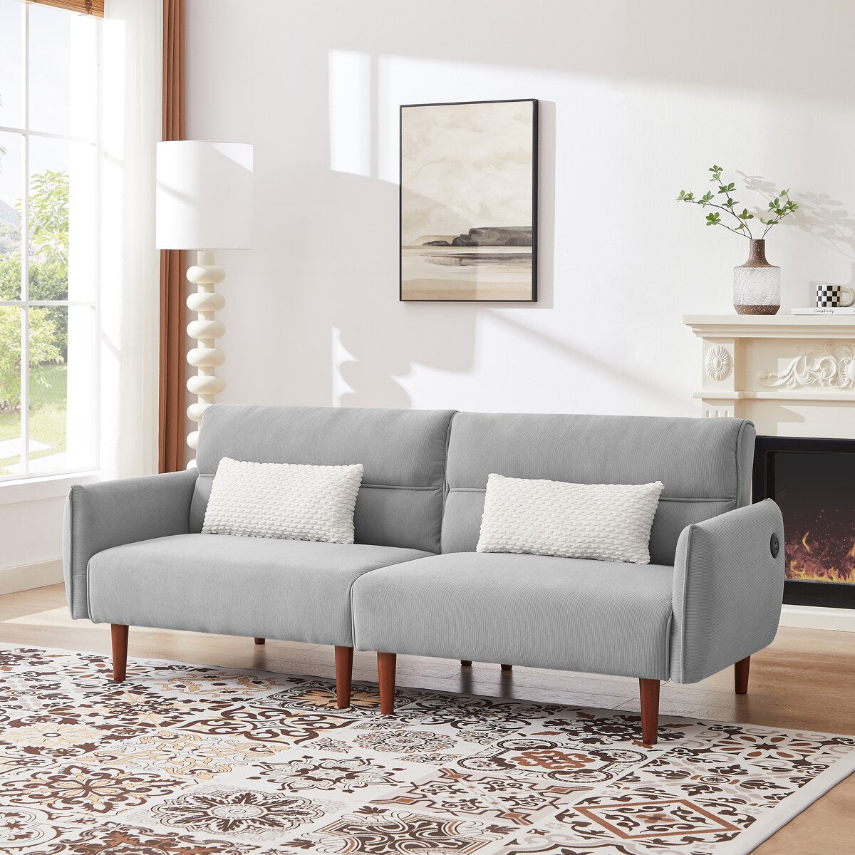 Convertible Futon Sofa Bed, Adjustable Couch Sleeper, Modern Couch Cor