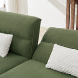 Convertible Futon Sofa Bed, Adjustable Couch Sleeper, Modern Couch Corduroy Fabric Comfy Sofa bed with Wooden Legs & 2 Pillows