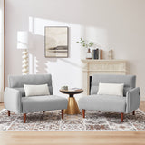 Convertible Futon Sofa Bed, Adjustable Couch Sleeper, Modern Couch Corduroy Fabric Comfy Sofa bed with Wooden Legs & 2 Pillows