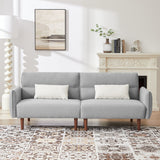 Convertible Futon Sofa Bed, Adjustable Couch Sleeper, Modern Couch Corduroy Fabric Comfy Sofa bed with Wooden Legs & 2 Pillows