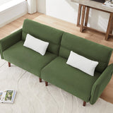 Convertible Futon Sofa Bed, Adjustable Couch Sleeper, Modern Couch Corduroy Fabric Comfy Sofa bed with Wooden Legs & 2 Pillows