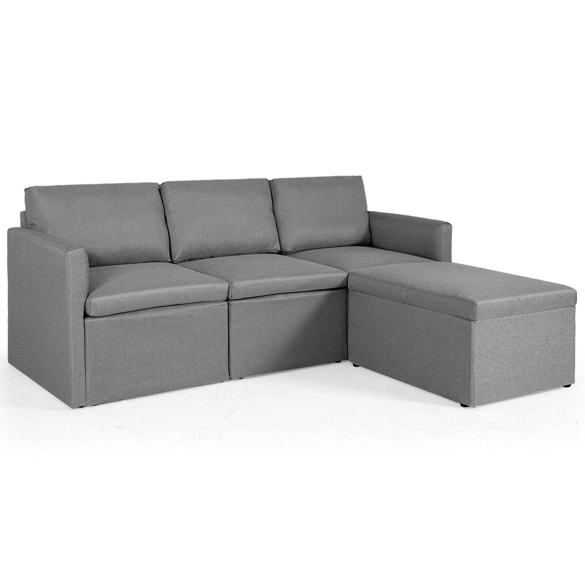Convertible L-Shaped Sectional Sofa Couch with Reversible Chaise - 75.5" x 58.5" x 31.5" (W x D x H)