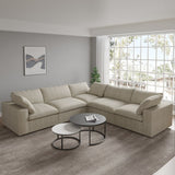 Convertible Modular Sectional Sofa, 5 Seater Corner Sofa with Pillows, 2 x 120.45 Minimalist Sofa Couch for Living Room