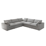 Convertible Modular Sectional Sofa, 5 Seater Corner Sofa with Pillows, 2 x 120.45 Minimalist Sofa Couch for Living Room