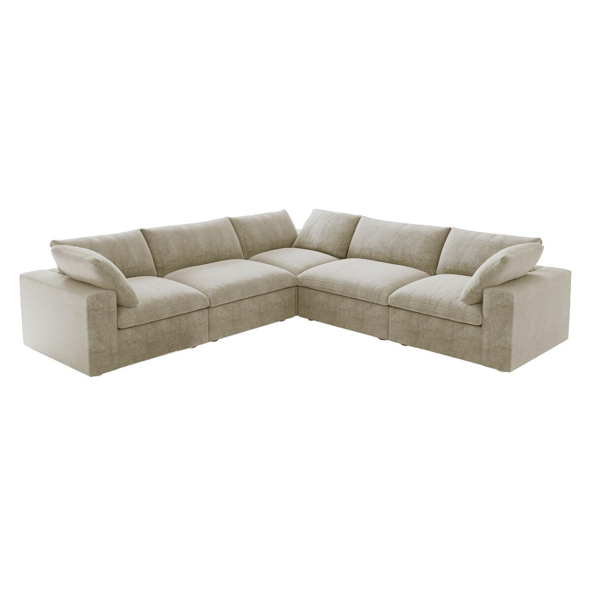 Convertible Modular Sectional Sofa, 5 Seater Corner Sofa with Pillows, 2 x 120.45 Minimalist Sofa Couch for Living Room