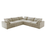 Convertible Modular Sectional Sofa, 5 Seater Corner Sofa with Pillows, 2 x 120.45 Minimalist Sofa Couch for Living Room