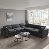 Convertible Modular Sectional Sofa, 5 Seater Corner Sofa with Pillows, 2 x 120.45 Minimalist Sofa Couch for Living Room