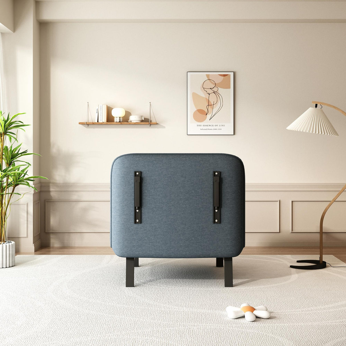 Convertible Tri-Fold Sofa Bed with Adjustable Backrest & Pillow