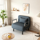 Convertible Tri-Fold Sofa Bed with Adjustable Backrest & Pillow