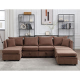 Convertible U-Shaped Modular Sectional Sofa Couch Set with Storage