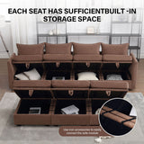 Convertible U-Shaped Modular Sectional Sofa Couch Set with Storage