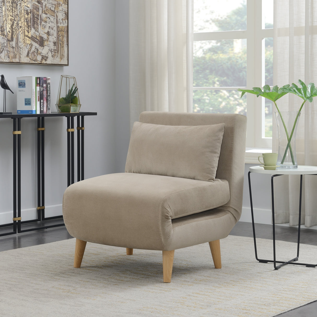 Convertible Upholstered Sofa Bed Sleeper Chair