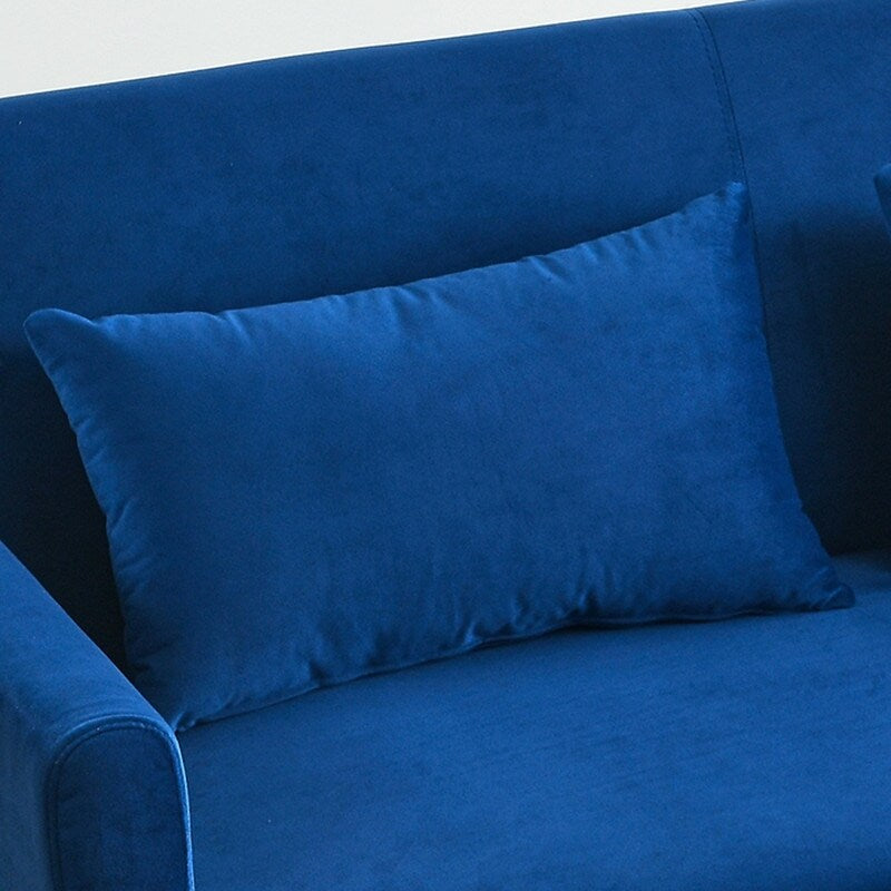 Convertible Velvet Sofa Bed with Pullout, Adjustable Backrest, Lumbar Pillows, and Side Pockets (54 Inch)