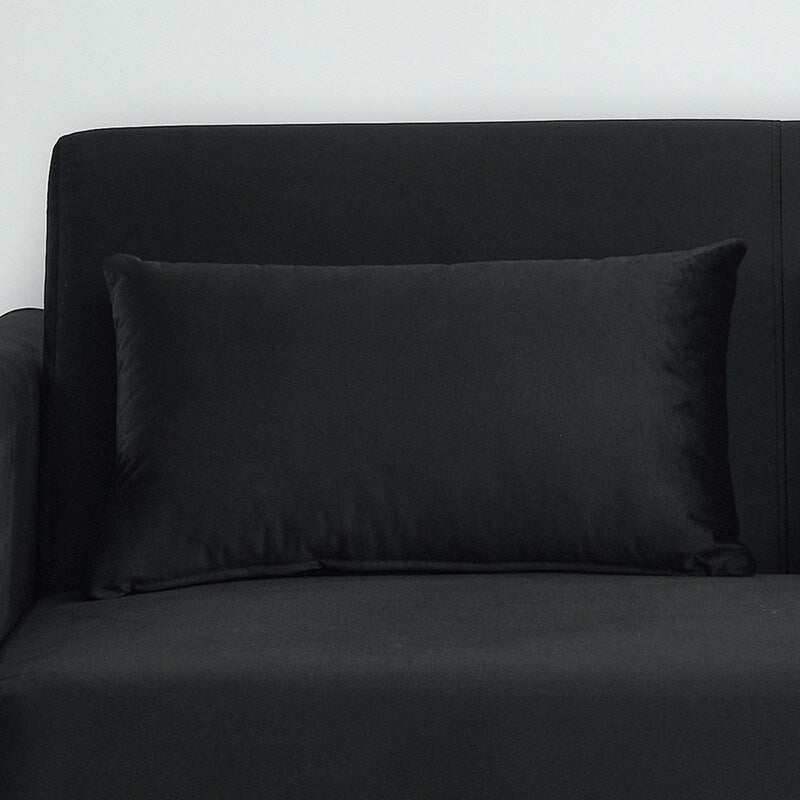 Convertible Velvet Sofa Bed with Pullout, Adjustable Backrest, Lumbar Pillows, and Side Pockets (54 Inch)