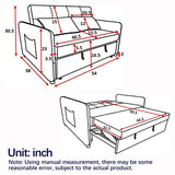 Convertible Velvet Sofa Bed with Pullout, Adjustable Backrest, Lumbar Pillows, and Side Pockets (54 Inch)