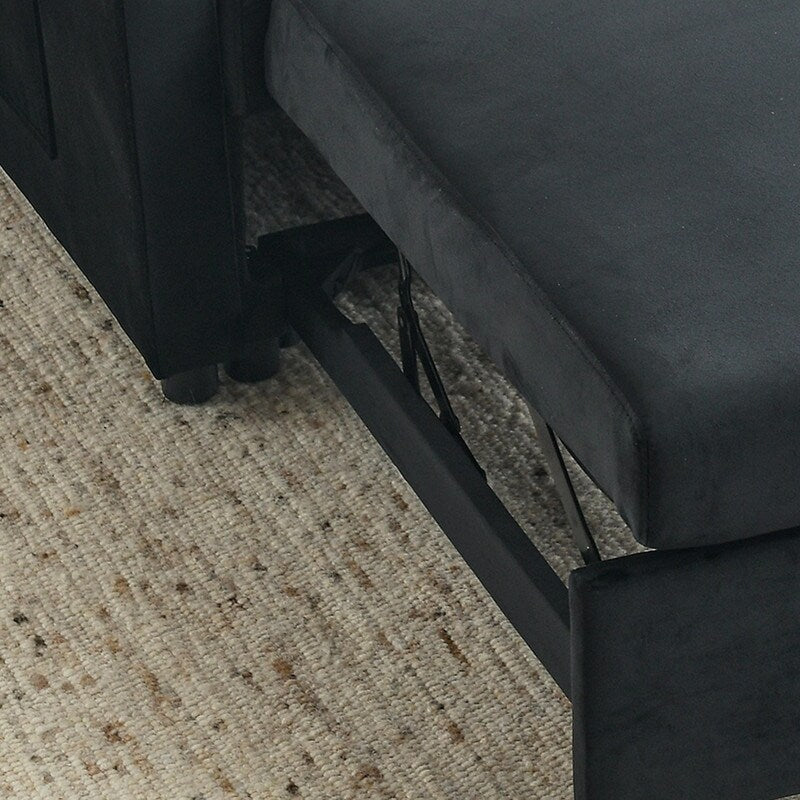 Convertible Velvet Sofa Bed with Pullout, Adjustable Backrest, Lumbar Pillows, and Side Pockets (54 Inch)