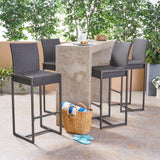 Conway Outdoor Wicker Barstools (Set of 4) by Christopher Knight Home