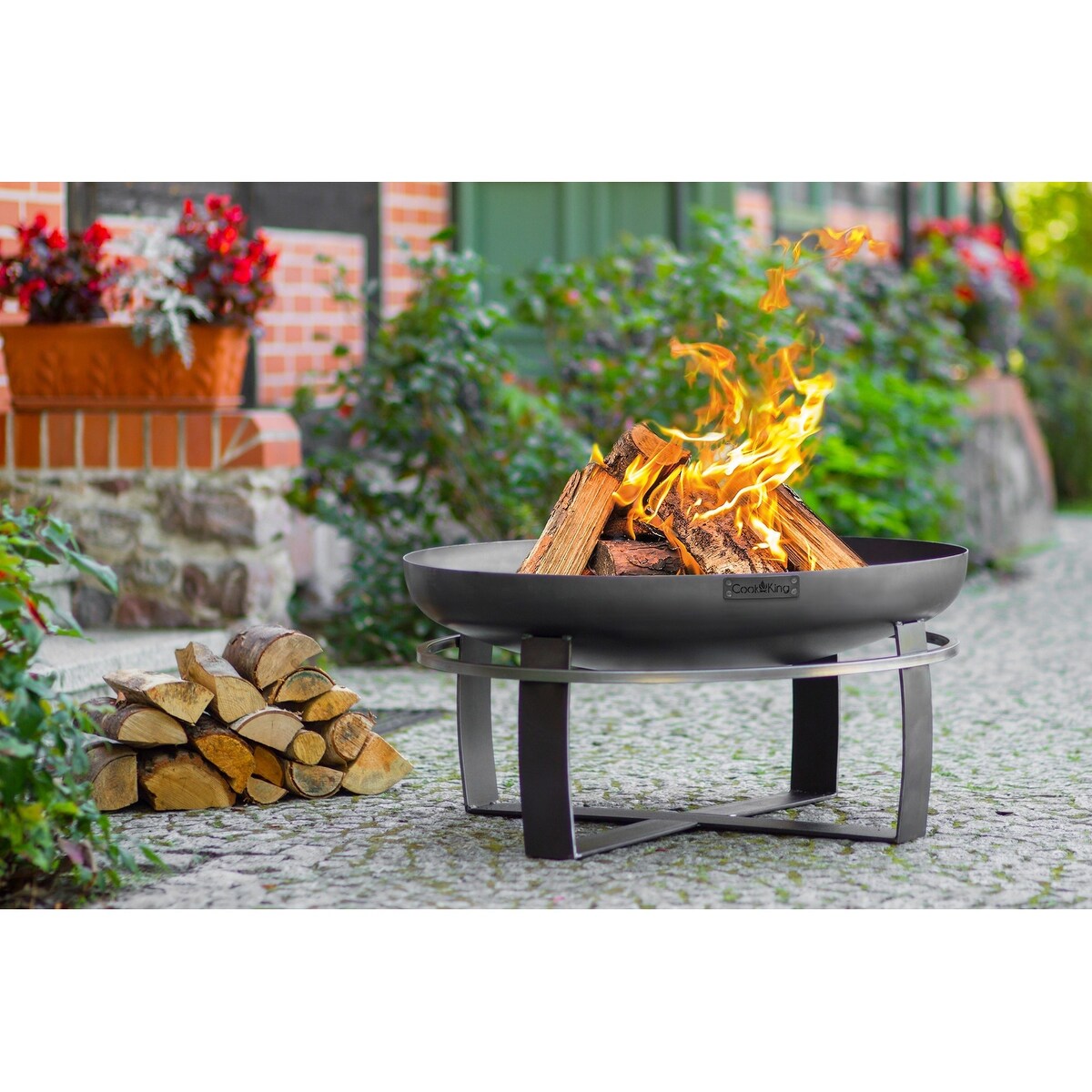 Cook King 111260 Viking Fire Bowl, 23.5" Diameter, Wood Burning Fire Pit by Good Directions