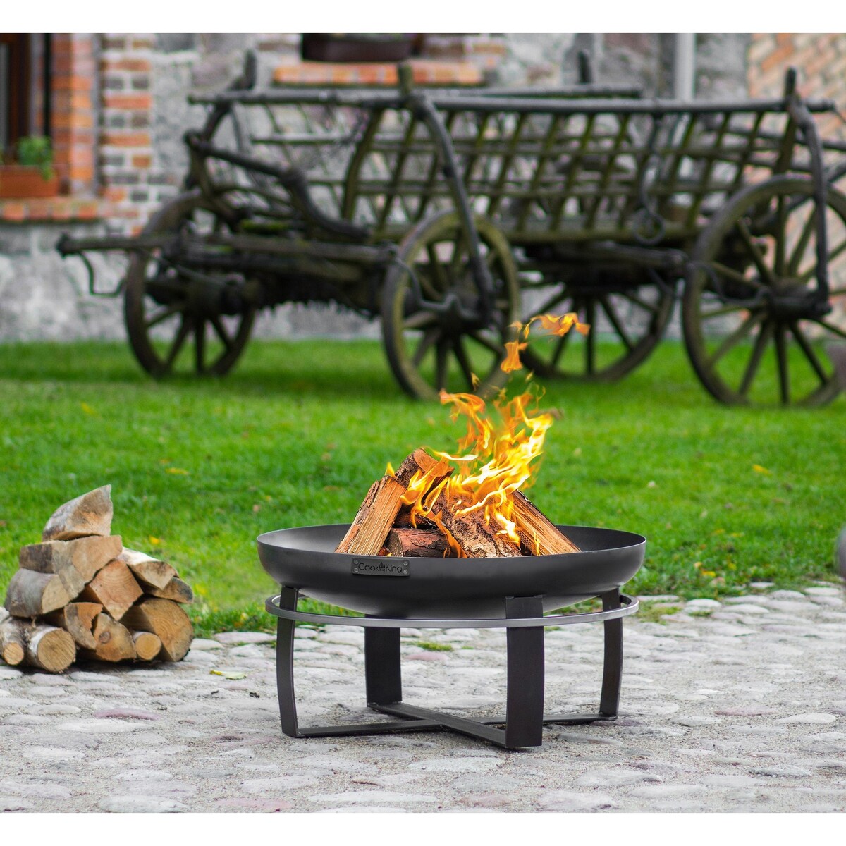 Cook King 111260 Viking Fire Bowl, 23.5" Diameter, Wood Burning Fire Pit by Good Directions