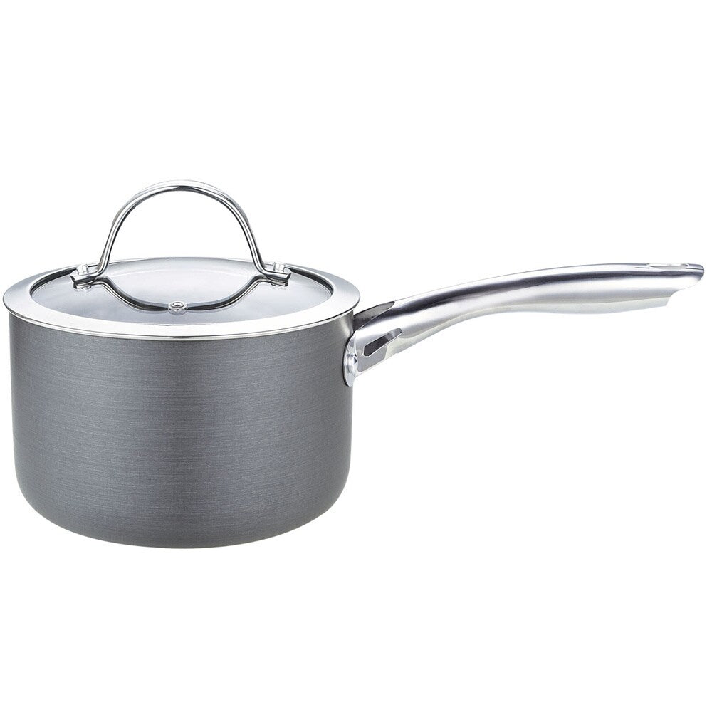 Cooks Standard 3-Quart Hard Anodized Nonstick Saucepan with Lid, Black