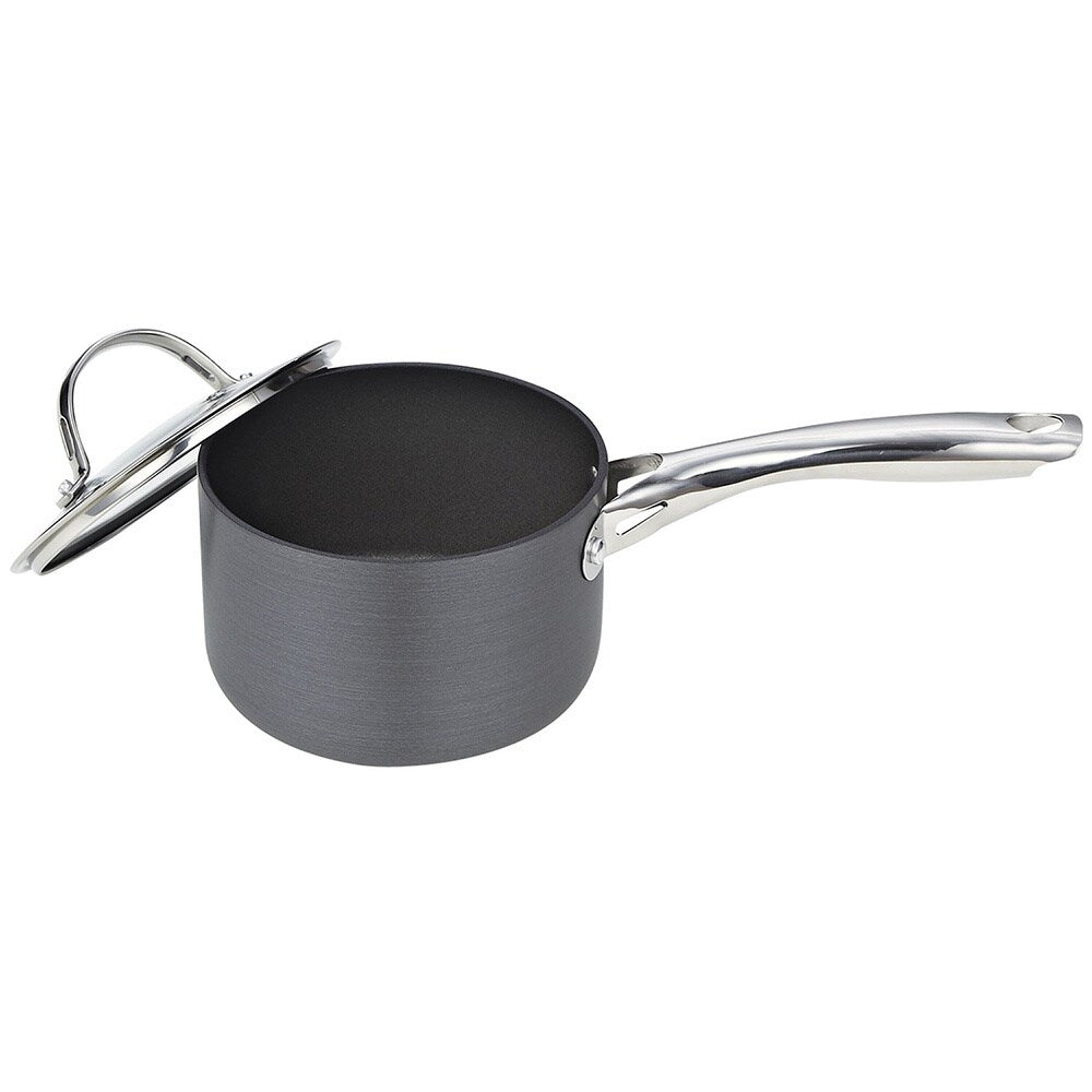 Cooks Standard 3-Quart Hard Anodized Nonstick Saucepan with Lid, Black