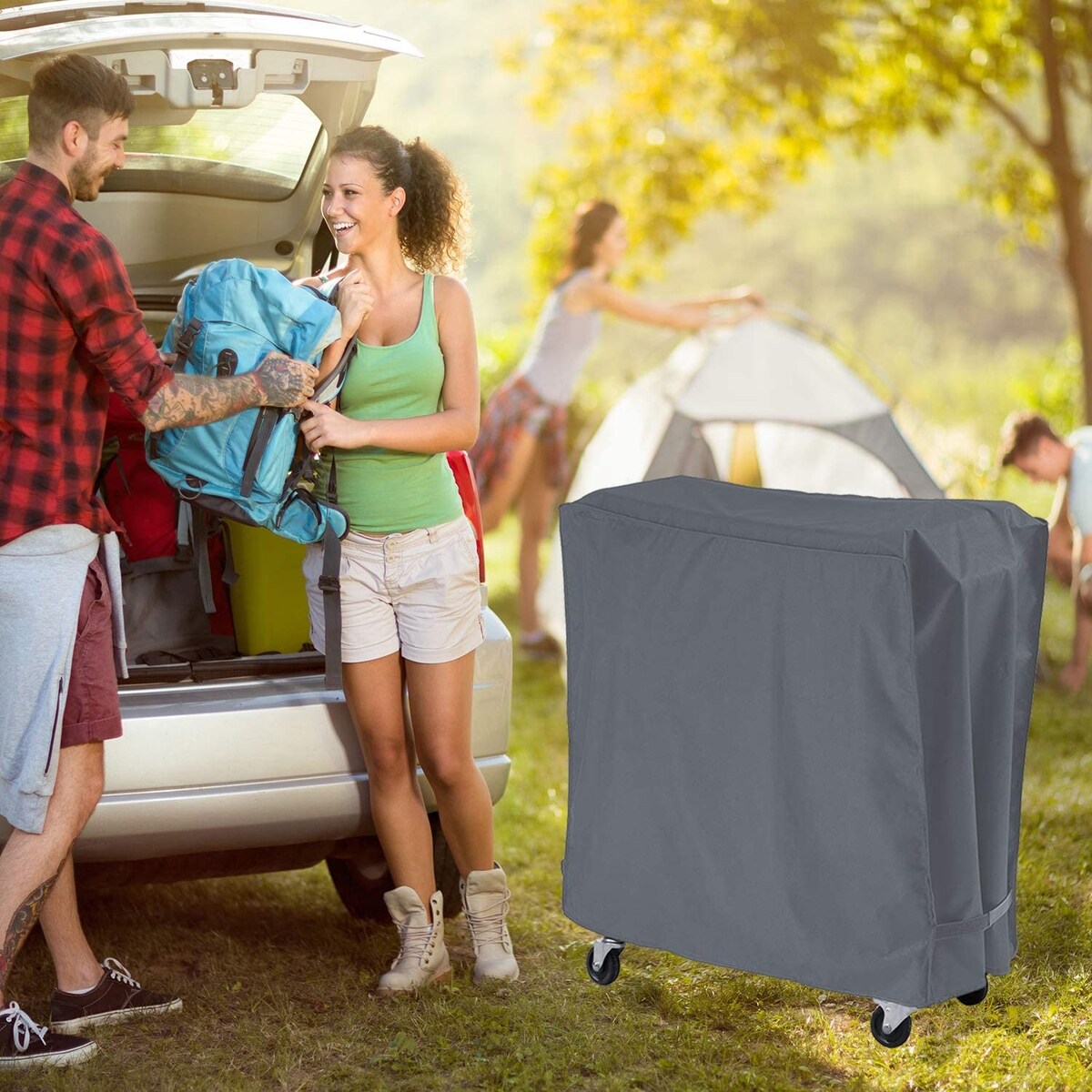 Cooler Cart Cover Rolling Ice Chest Cover Universal Outdoor 80 Quart - N/A
