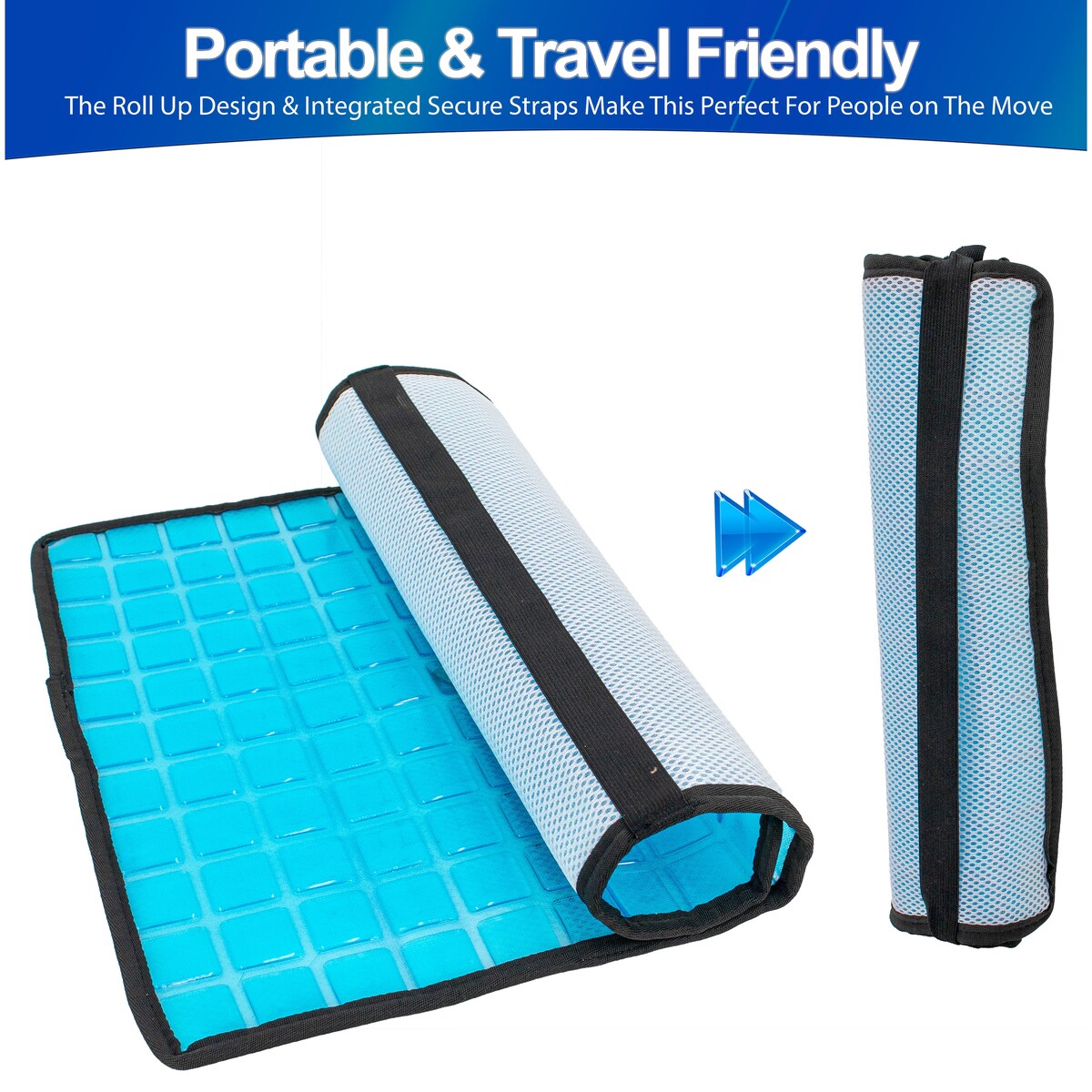 Cooling Gel Pillow Pad w Chill Gel Cells Cooling Mat For Hot Flashes, Dog & More