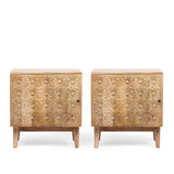 Cooney Boho Handcrafted Acacia Wood Nightstand (Set of 2) by Christopher Knight Home