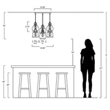 Cooper 18.88" 6-Light Bohemian Farmhouse Iron/Glass Cluster LED Pendant, Nickel/Champagne by JONATHAN Y