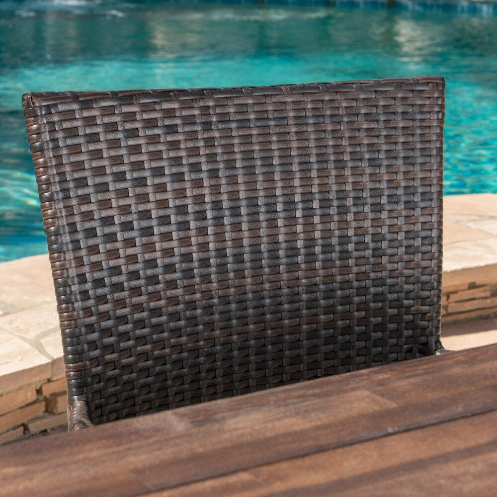 Cooper Outdoor 6-piece Rectangle Acacia Wood Wicker Dining Set by Christopher Knight Home
