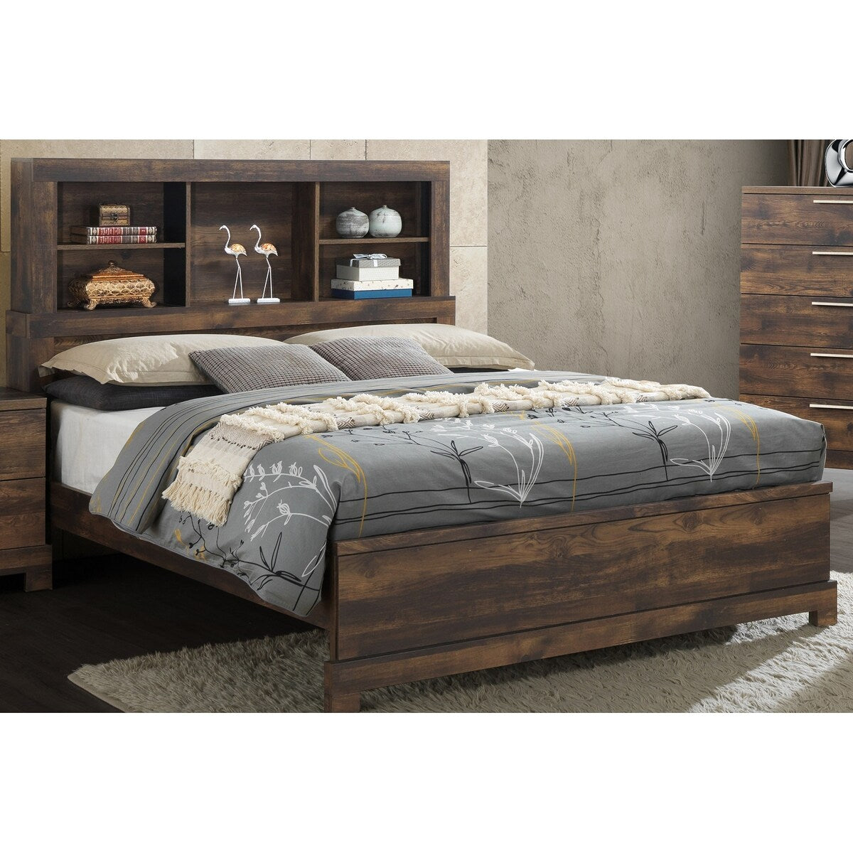 New Classic Furniture Cooper Ranchero Bed with Bookcase Headboard