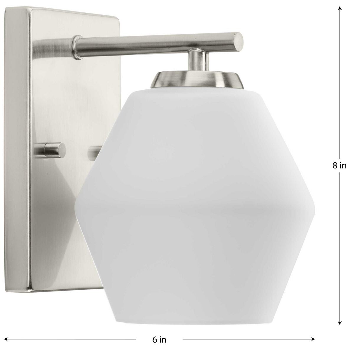 Copeland Collection One-Light Brushed Nickel Mid-Century Modern Vanity Light - 6 in x 7 in x 8 in