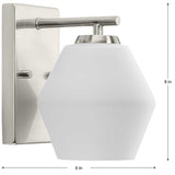 Copeland Collection One-Light Brushed Nickel Mid-Century Modern Vanity Light - 6 in x 7 in x 8 in
