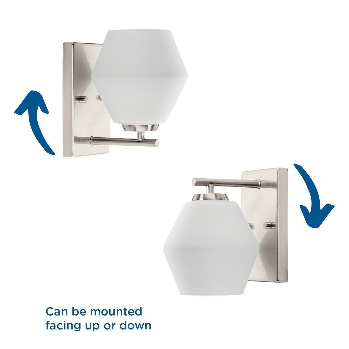 Copeland Collection One-Light Brushed Nickel Mid-Century Modern Vanity Light - 6 in x 7 in x 8 in
