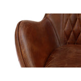 Copenhagen Leather Upholstered Diamond Back Living Room Chair