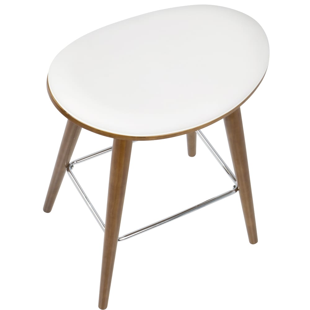 Copper Grove Albstadt Walnut and Faux Leather Saddle Counter Stools (Set of 2)