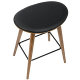 Copper Grove Albstadt Walnut and Faux Leather Saddle Counter Stools (Set of 2)