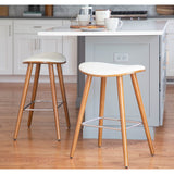 Copper Grove Albstadt Walnut and Faux Leather Saddle Counter Stools (Set of 2)