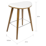 Copper Grove Albstadt Walnut and Faux Leather Saddle Counter Stools (Set of 2)