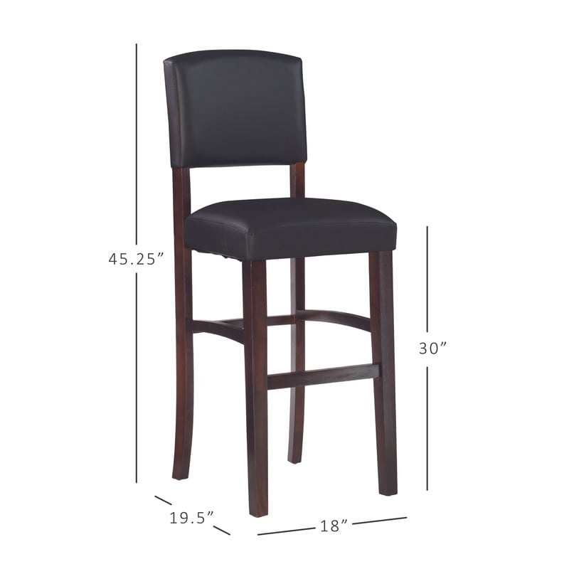 Linon Amravati Faux Leather 30-inch Espresso Bar Stool